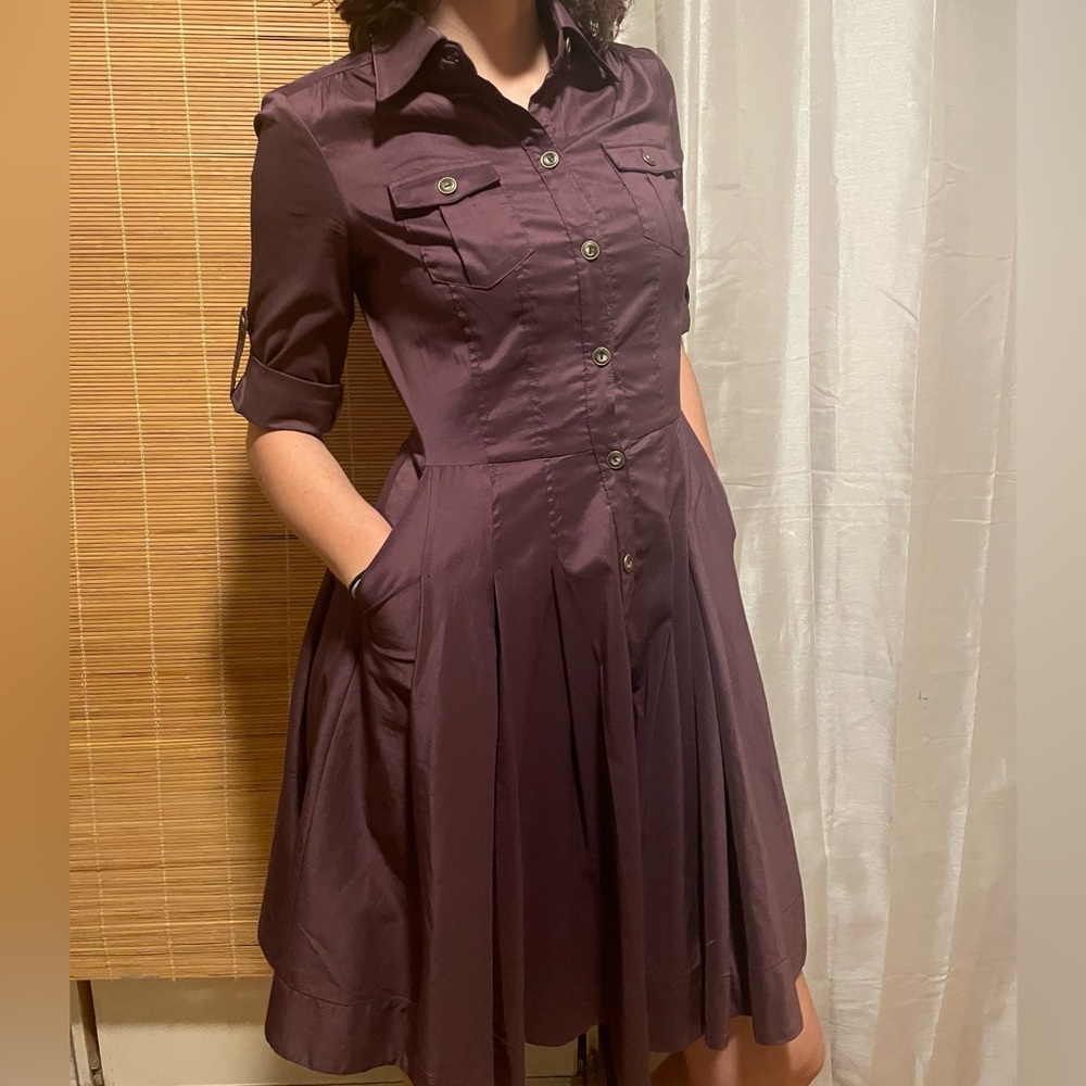 Dianne von Furstenberg shirtwaist dress, 3/4 sleeve- like new! Size 4